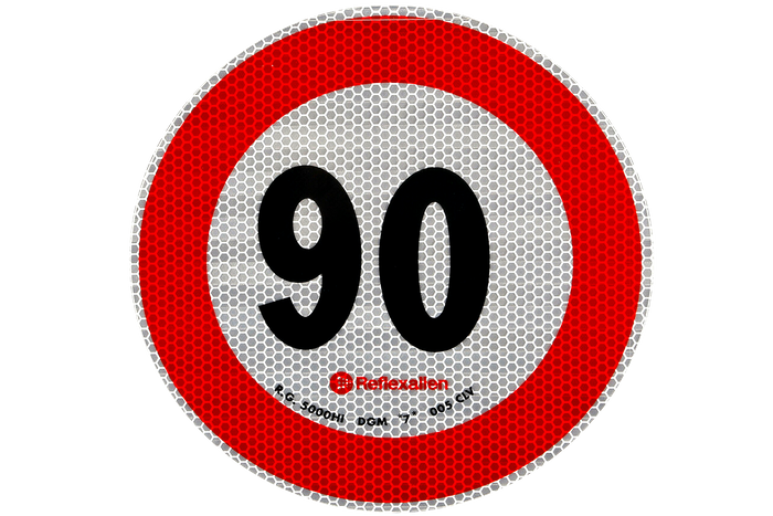90 km/h speed limit sticker