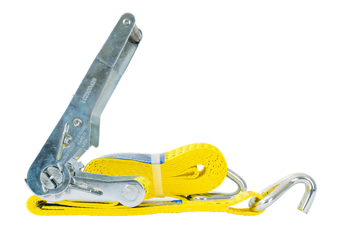 Set of four UNITRAILER 4m/50mm/5t yellow transport belts with tensioner