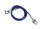 Tow rope with shackles LAMPA steel rope 3.5m/8mm/5t blue