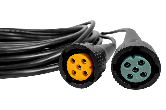 ASPÖCK electrical installation, trailer harness, 5m, 13-PIN plug, 2x 5-PIN bayonets