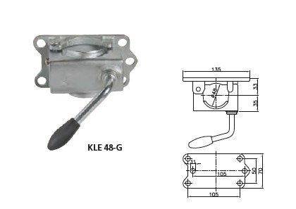 Jockey wheel with cast iron clamp WINTERHOFF ST48-200VB+KLE48-G 150kg 48mm 505-725mm