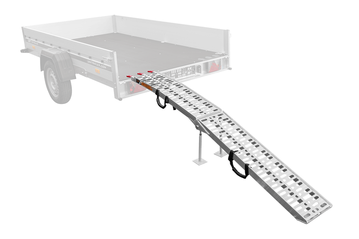 UNITRAILER ALR003 foldable ramp aluminum ramp for trailer 221cm 340kg with belt and support
