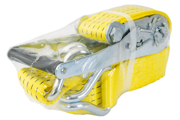 Set of four UNITRAILER 4m/50mm/5t yellow transport belts with tensioner