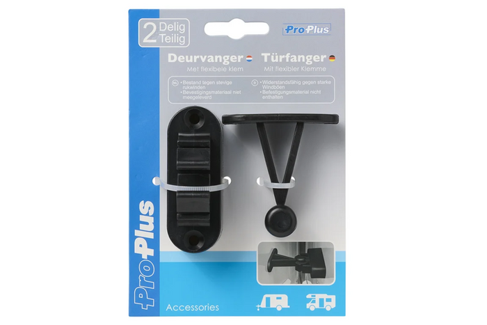 Caravan, camper door latch ProPlus 362622V02BK black spring-loaded handle for holding the door