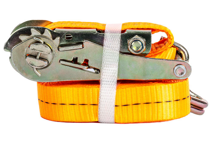 Set of four UNITRAILER 2m/50mm/5t orange transport belts with tensioner