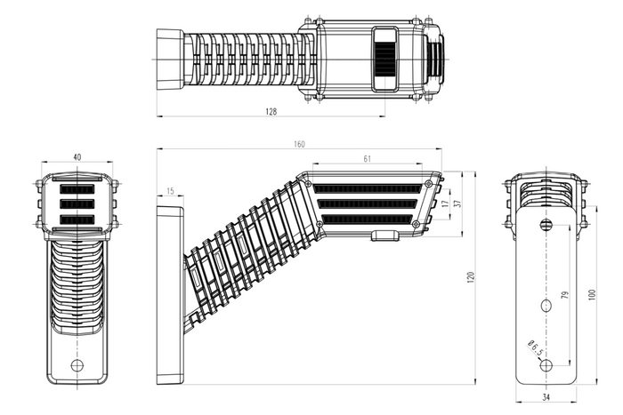 WAŚ 2554P W297.4.1 SPOT LED right marker lamp on arm