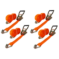 Set of four UNITRAILER 12m/50mm/5t orange transport belts with tensioner