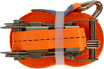 Set of four UNITRAILER 10m/25mm/1t orange transport belts with tensioner