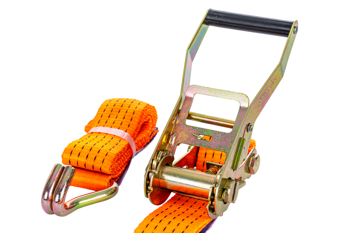 Set of four UNITRAILER 2m/50mm/5t orange transport belts with tensioner
