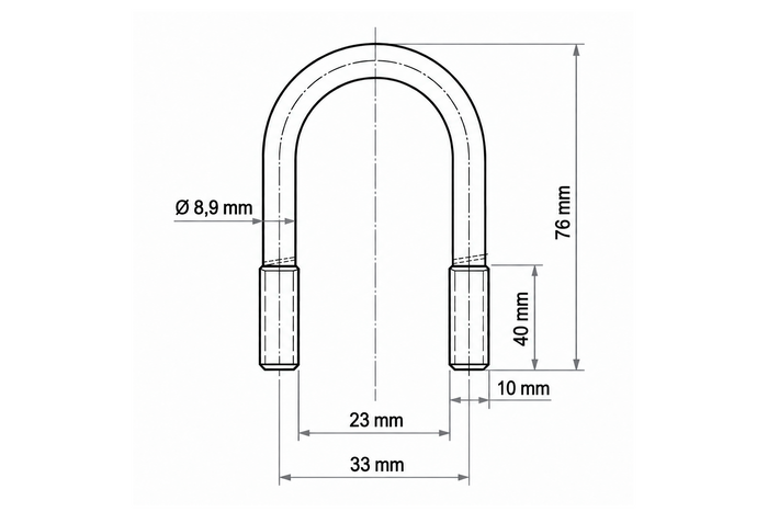 DROMET type B oval clamp M10 23×76mm
