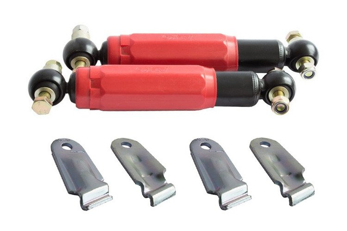 Set: 2x AL-KO Octagon shock absorber red 1800-3500 kg + 2x sets of AL-KO brackets
