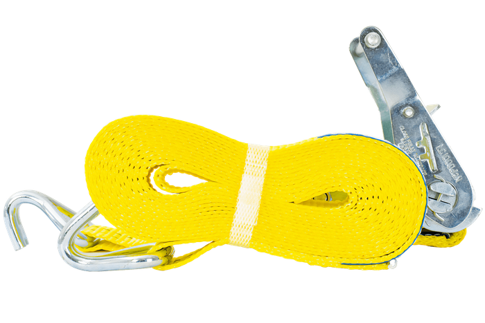 Set of four UNITRAILER 6m/35mm/2t yellow transport belts with tensioner