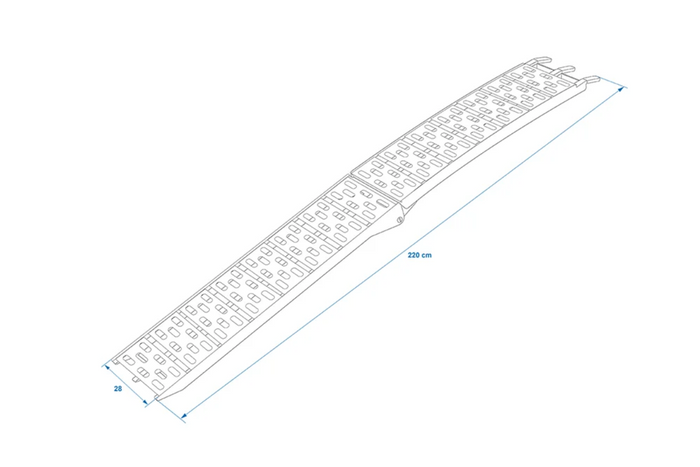 ProPlus 390096 foldable ramp for trailer 220cm 340kg