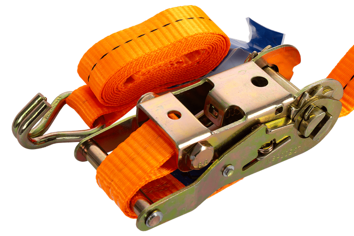 Set of four UNITRAILER 2m/25mm/1t orange transport belts with tensioner